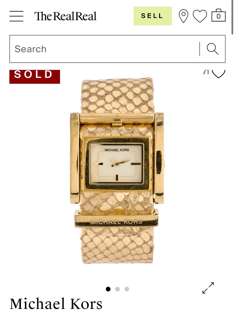 Michael Kors Gold-tone Snake-Texture Cuff Watch